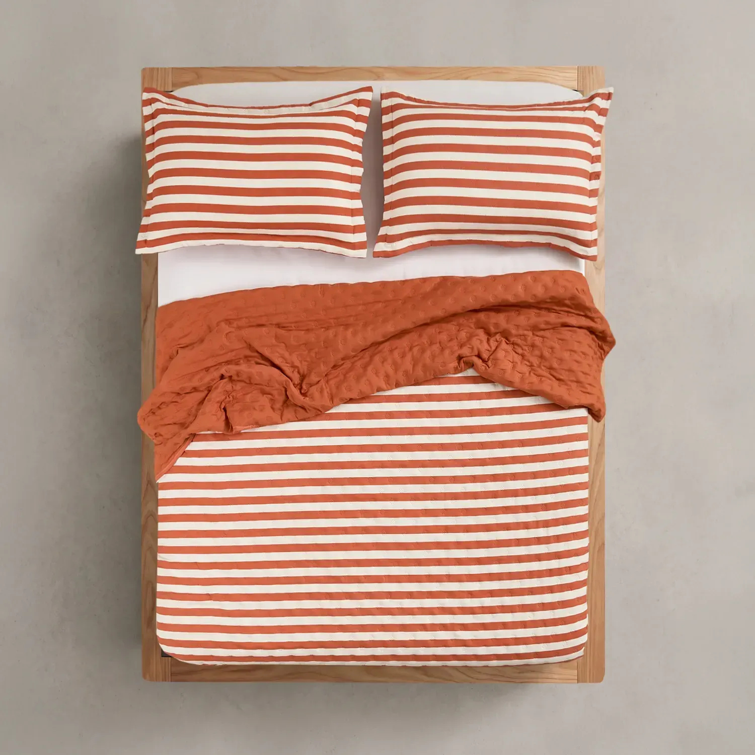 Cubrecama King Reversible Liso con Rayas Back