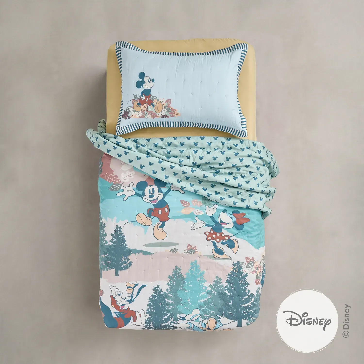 Cubrecama 1 Plaza Reversible Disney Mickey