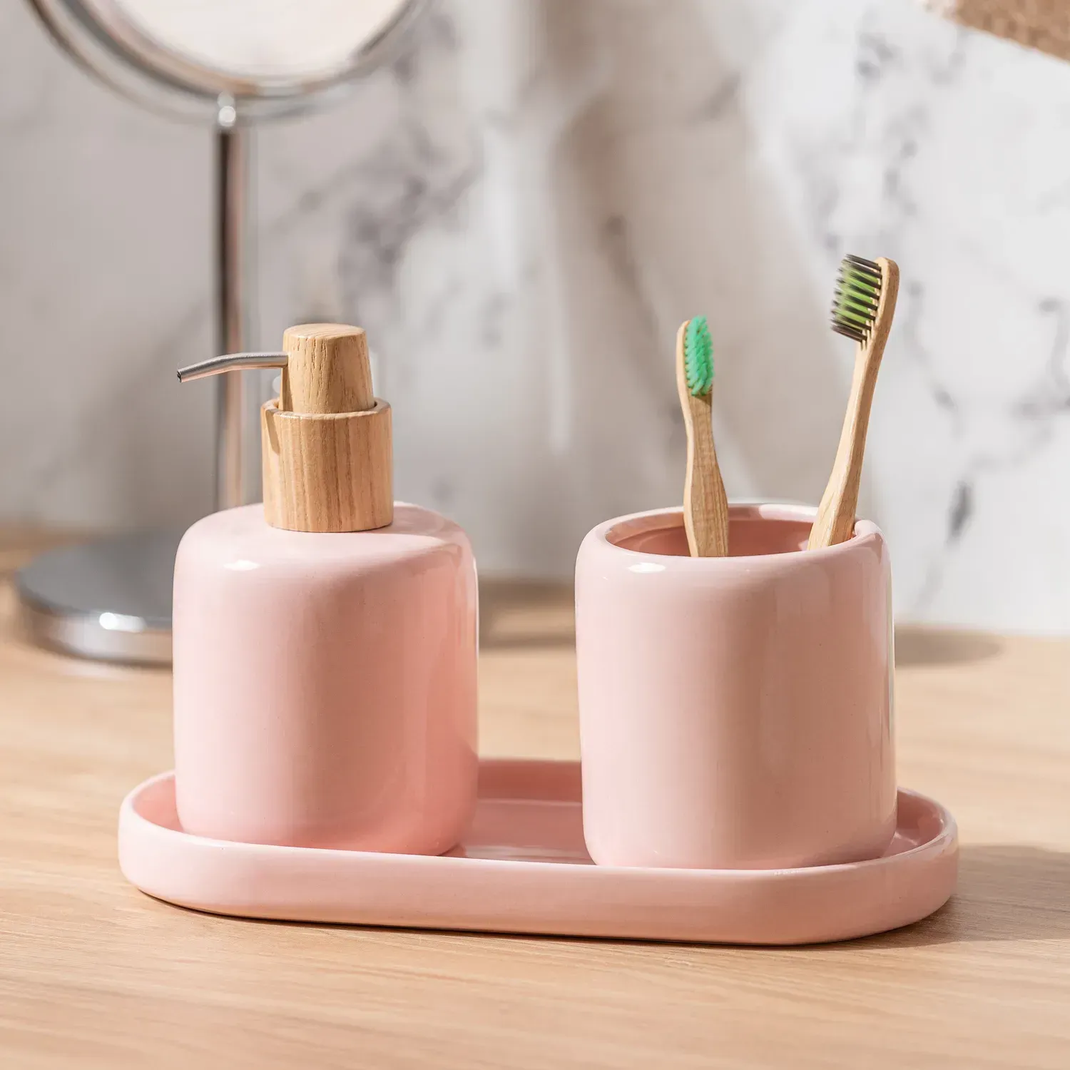 Set de 3 Piezas para Baño de Cerámica Liso