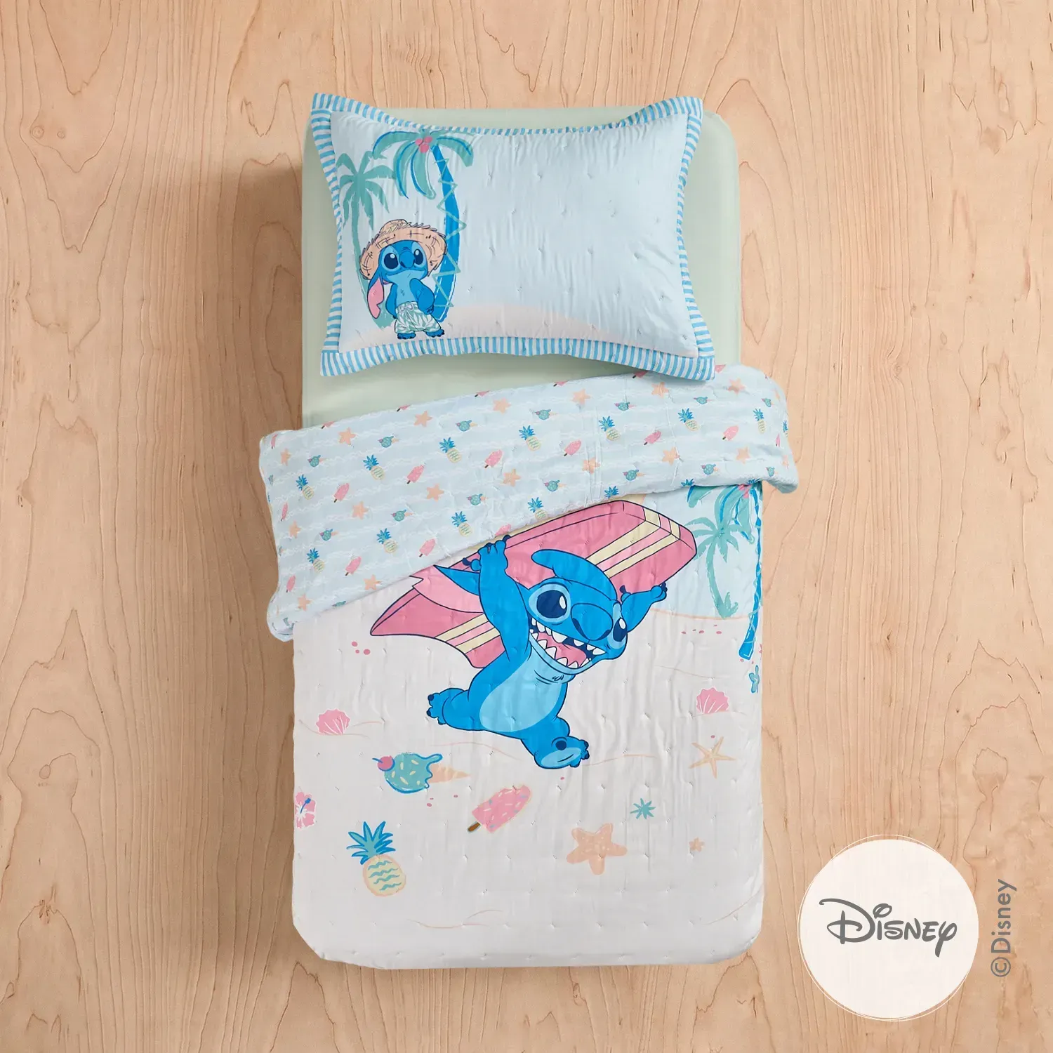 Cubrecama Reversible Disney Stitch