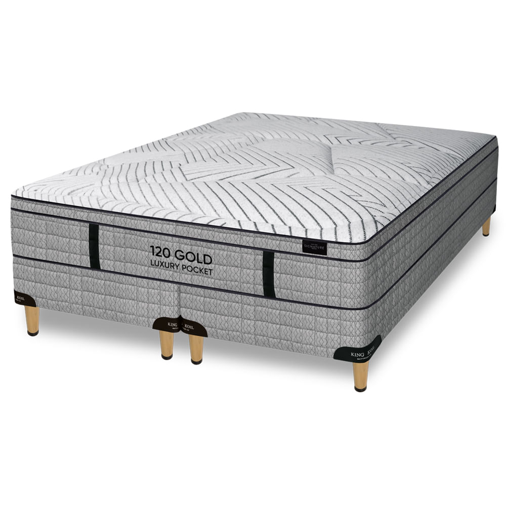 Conjunto Sommier y Colchón de resortes King Koil 120 Gold - Luxury Pocket King Size 180x200 cm