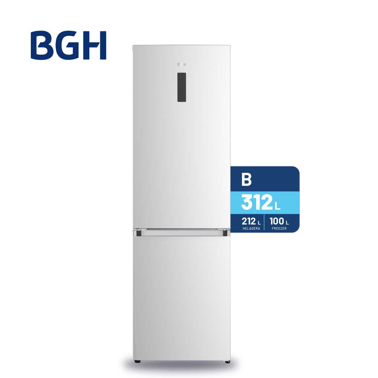 Heladera BGH Combi No Frost Inox 312L