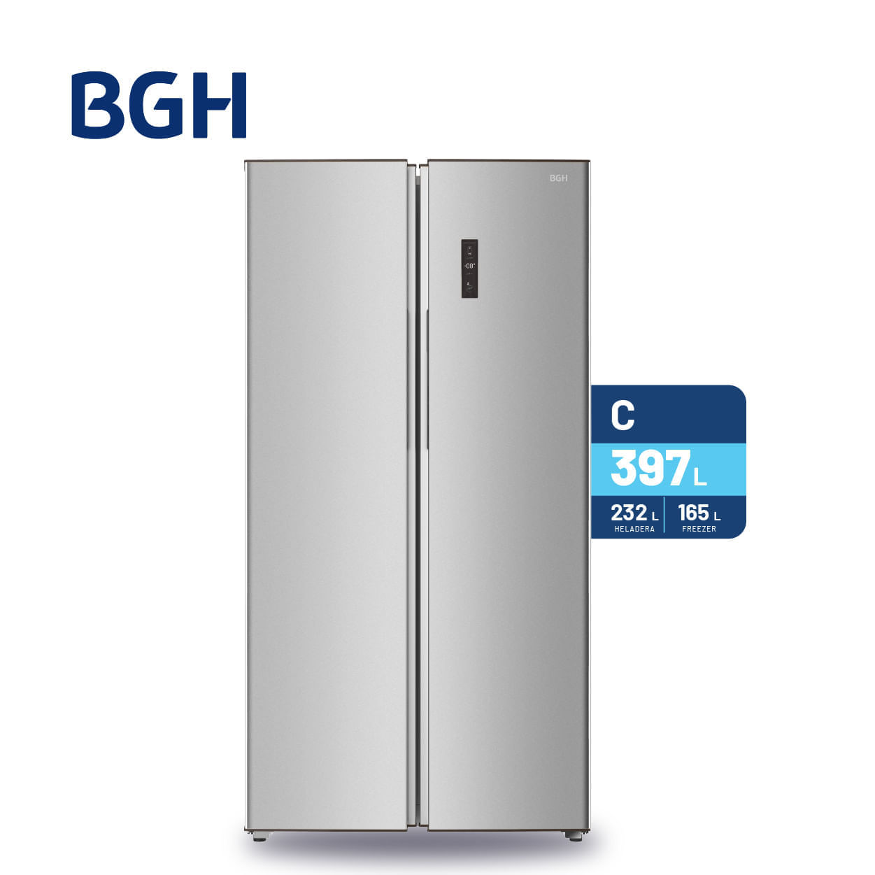 Heladera BGH Side By Side No Frost Inverter Inox 397L