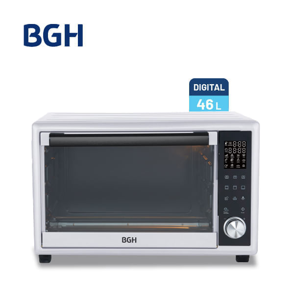 Horno Eléctrico BGH Digital con Antiadherente Blanco 46L