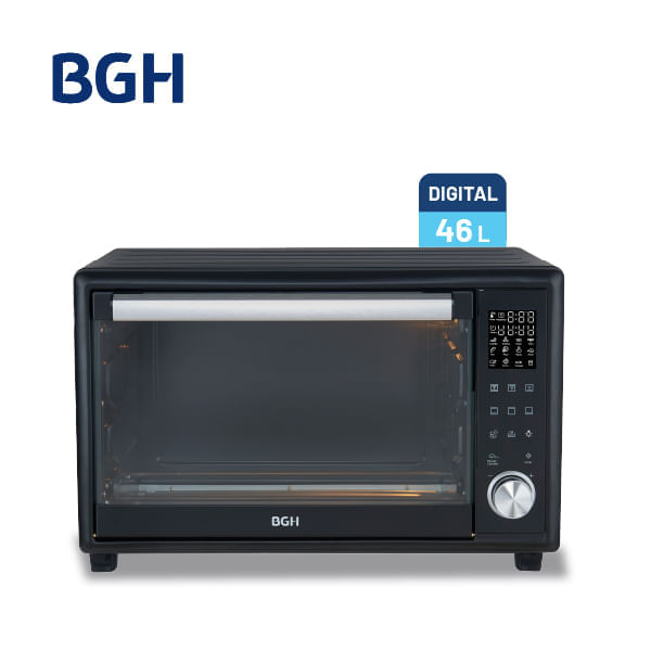Horno Eléctrico BGH Digital con Antiadherente Negro 46L