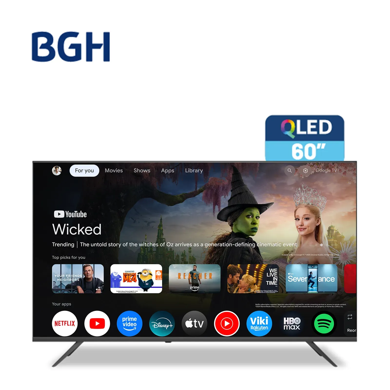 TV BGH 4K QLED 60" Google TV