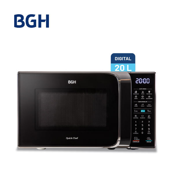 Microondas BGH QuickChef Digital Eco Negro 20L