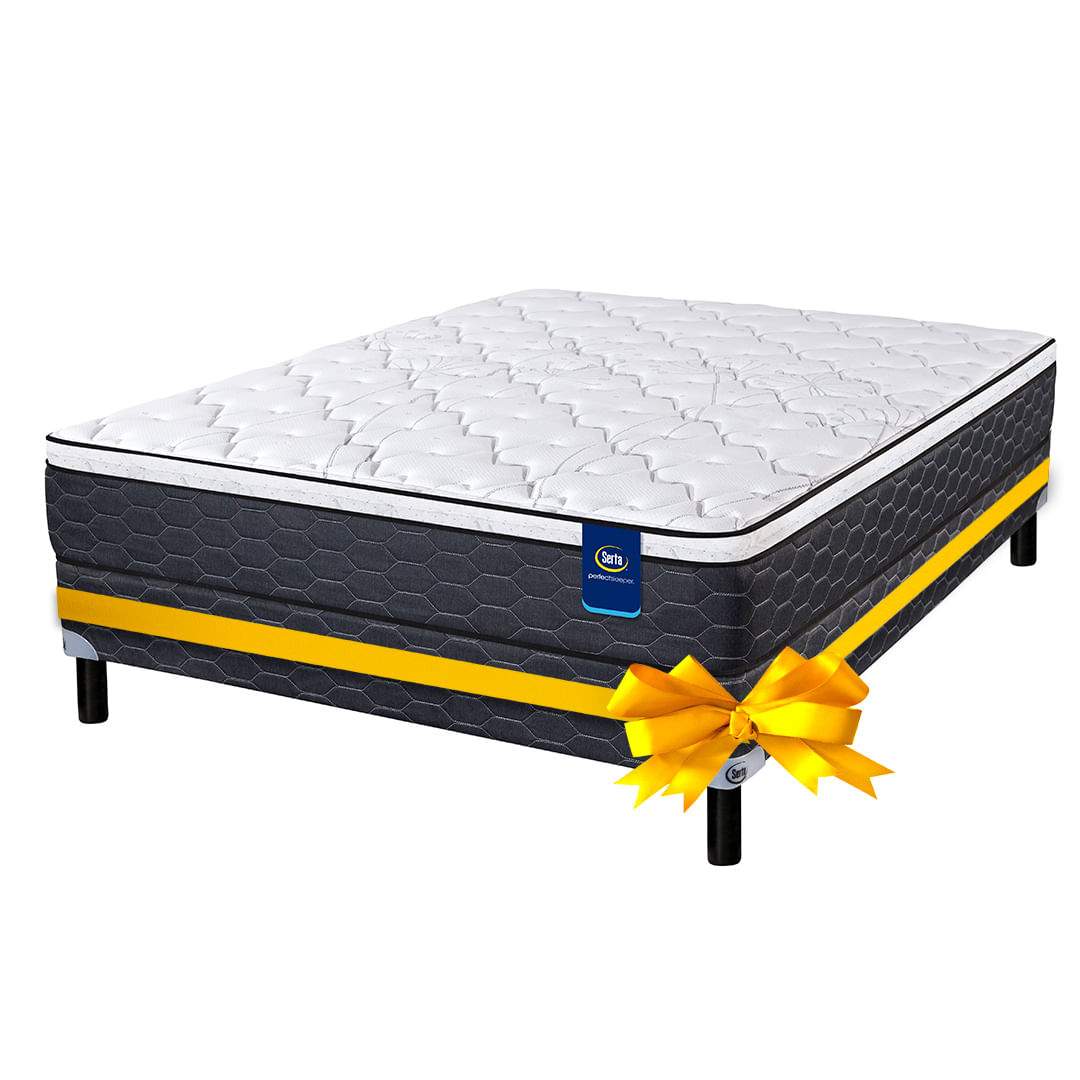 Conjunto Sommier y Colchón de resortes Serta Monnet Pocket de 2 plazas 140x190 cm